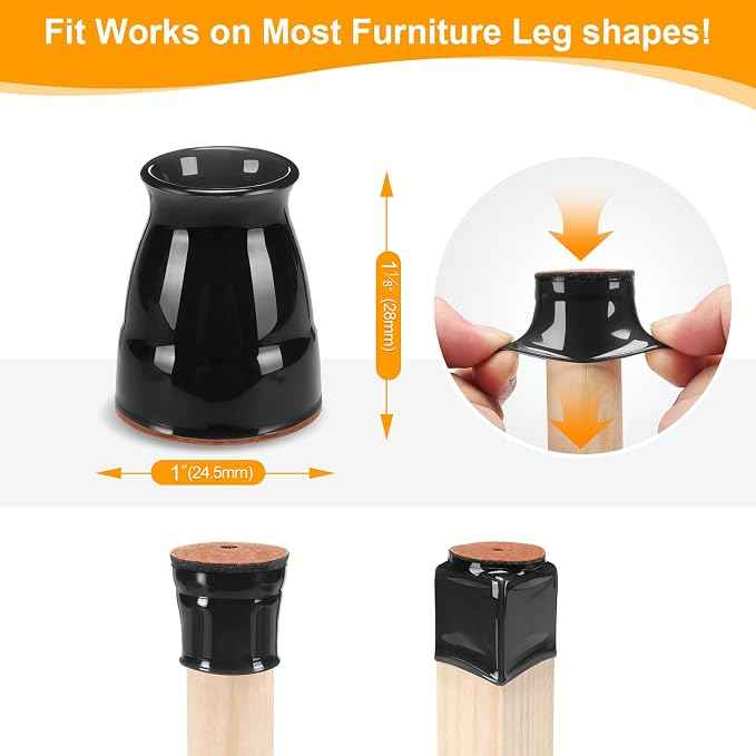 CHUNZEXI 24 Pack Extra Small Chair Leg Floor Protectors