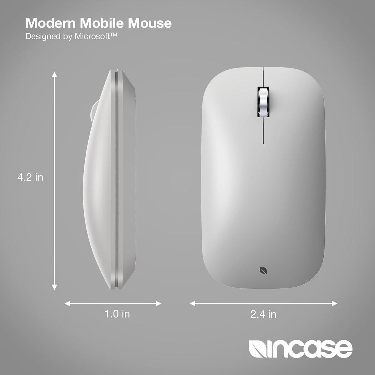 Incase Modern Mobile Mouse Designed by Microsoft, Wireless, Platinum