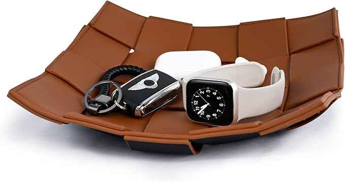 Valet Tray PU Leather Key Holder Bowl