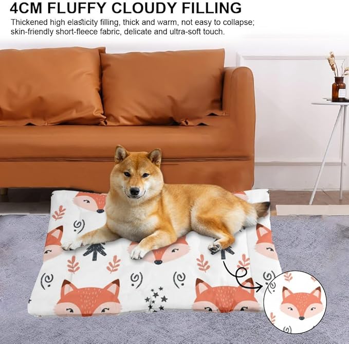 Ultra Soft Dog Pads with Anti-Slip Bottom, Cute Animals Cat Pillow Puppy Crate Pads Dogbeds for Lg Dogs Comfy Kennel Mat for Indoor& Outdoor Sofa Cars, Machine Washable 24 X 18 Inch