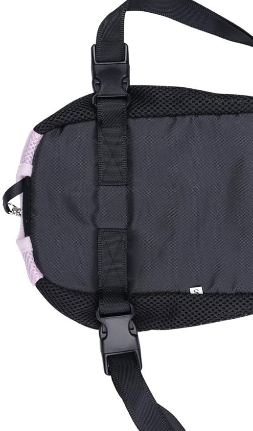 Pet Dog Puppy Cat Carrier Five Holes Backpack Double Shoulder Straps Canvas Cotton Front Chest Backpack Bag(Black, Large)