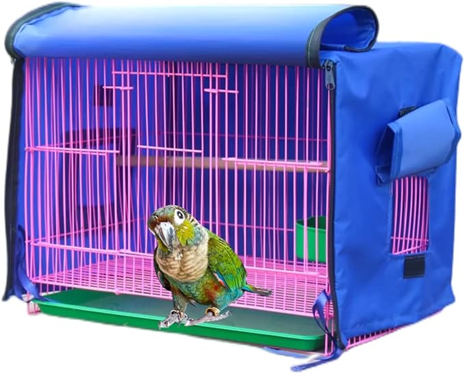 MANON ROSA Bird Cage Cover - Lightproof Birdcage Covers Nighttime- Ideal for Parrots Cockatiels Parakeets Cockatoos Lovebirds Finches Budgerigars Conure (XL(14.2" Lx13.4 Wx20.5 H),Blue)