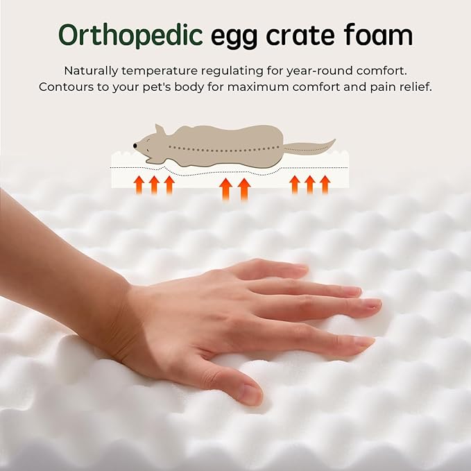BALANCE XL Dog Beds, Orthopedic Dog Bed with Egg Crate Foam, Waterproof Dogs Bed with Removable and Washable Cover, Extra Large Dogs Bed up to 90lbs