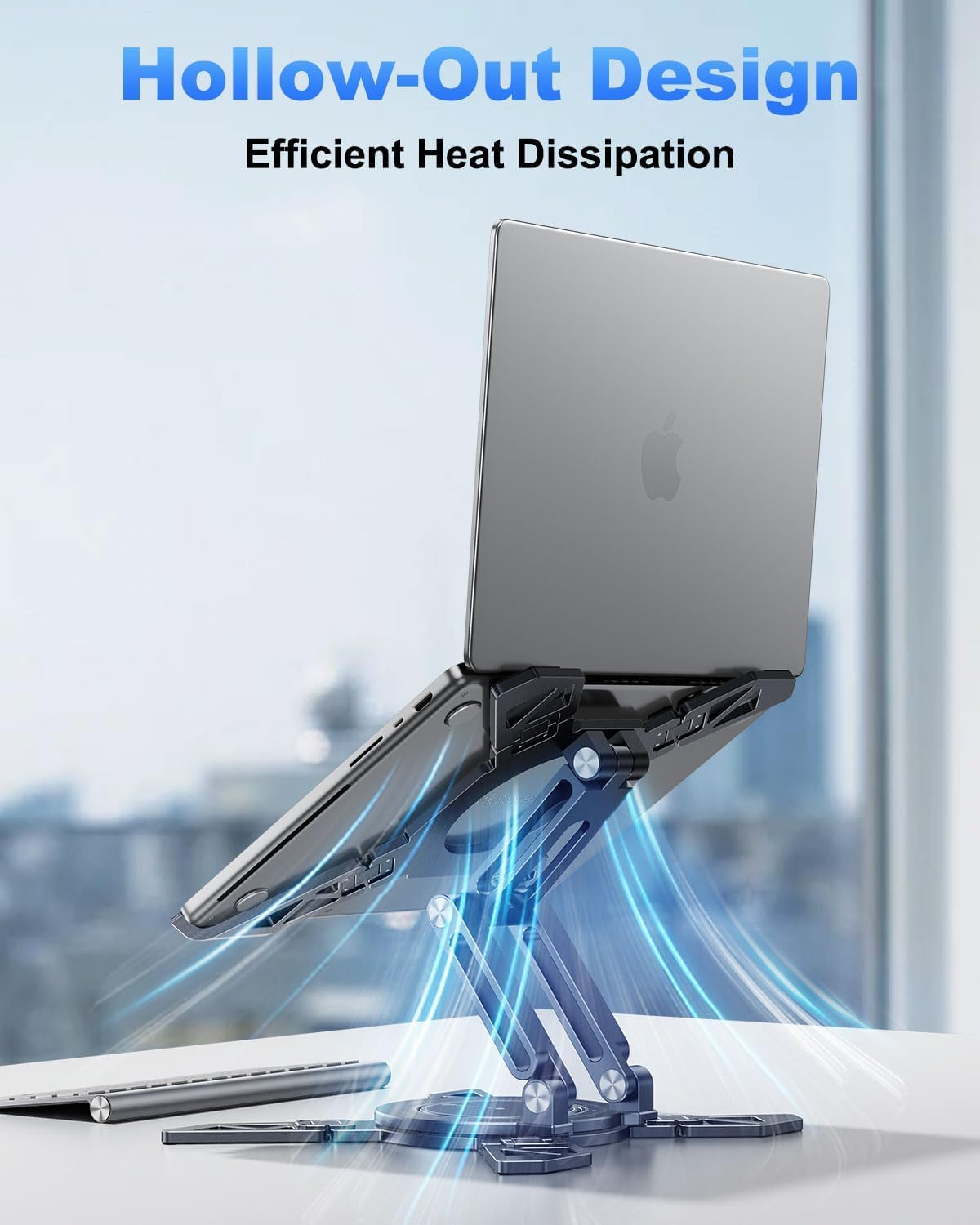 Laptop Stand for Desk,360°Rotating Aluminum Ergonomic Computer Riser