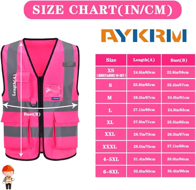 A-SAFETY High Visibility Reflective Safety Vest Customize Logo (XS-8XL)