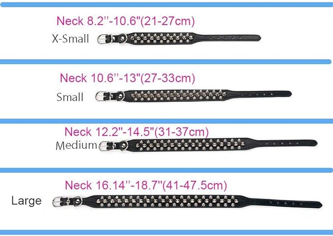 Spiked Dog Collar Soft Pu Leather Mushrooms Rivet Spike Studded Puppy Adjustable Pet Collars for Small Breeds (L, Red)