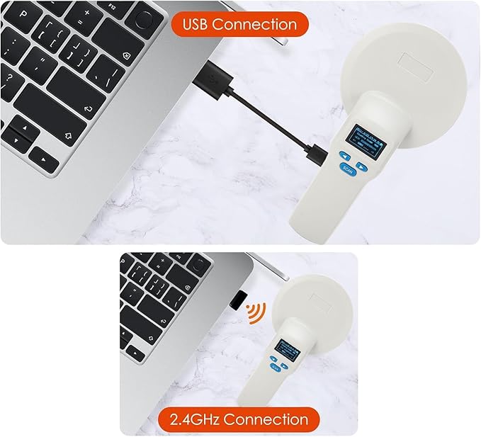 Pet Microchip Scanner Large OLED Display USB Connection Animal Pet Tag Reader FDX B ISO11784 85 Portable Wireless Reader