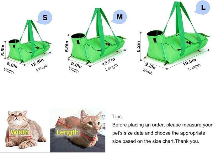 HDKUW Cat Grooming Bag,Foldable Travel Carrier for Cats,Anti-Bite Anti-Scratch Cat Grooming Restraint Bag,Pet Carrier for Administering Eye Drops,Ear Cleaner,Clipping Nails (Black, S)