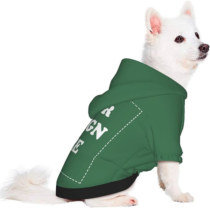 Personalized Dog Hoodie, Custom Dog Costumes for Small Dogs, Holiday Happy Dog Clothes Football Pet Shirt Sweater with Name Number for Girl/Boy Cats/Kitten, Green, XL