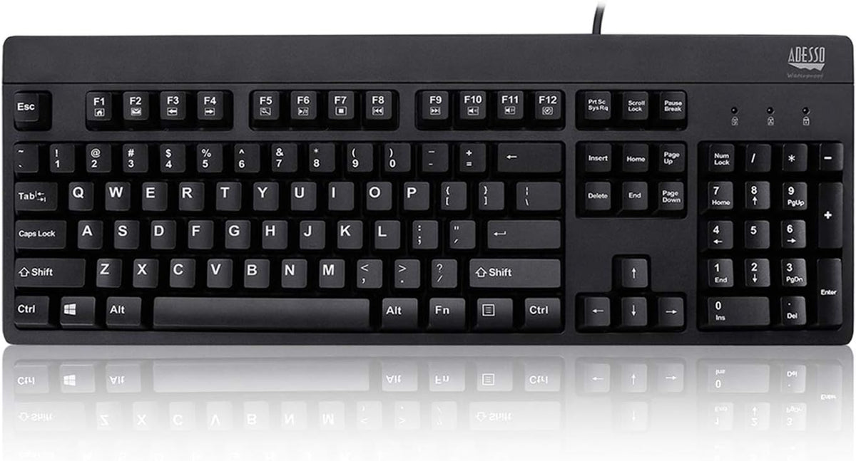 Adesso Easy Touch 630Ub, Wired Waterproof Keyboard (AKB-630UB), Black