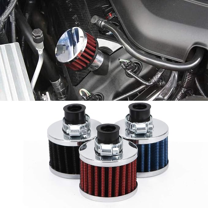 PTNHZ Universal 2 PCS 12mm Auto Cone Mini oil Air Intake Filter Crankcase Vent