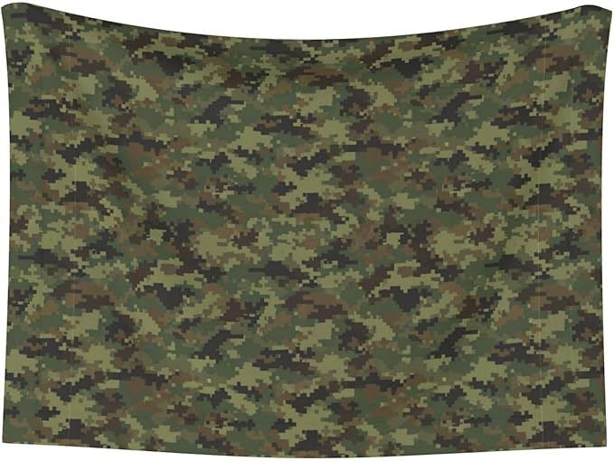 Reversible Plush Dot Pet Blanket for Dogs and Cats, Camo Camouflage Hunting Green, Ultra Soft Two Sided Design with Warm Fuzzy Side and Smooth Side for Comfort