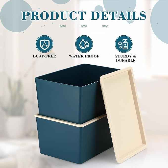 Menkxi 6 Pcs Large and Small Plastic Storage Bins