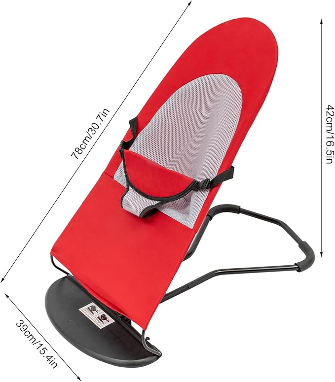 Pet Rocking Chair, Portable Foldable Pet Rocker Bed with 3-Level Adjustable Height, No Assembly Required Breathable Pet Lounger for Small Dogs & Cats Under 33lbs (Red)