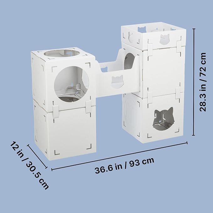 Trixie Casa Cara Modular Cardboard Cat Condo, Corrugated Indoor Cat Condo & Play Tower, Individually Combinable Modules for Playing and Relaxing, 100% Recycled Material for Cats up to 18 lbs