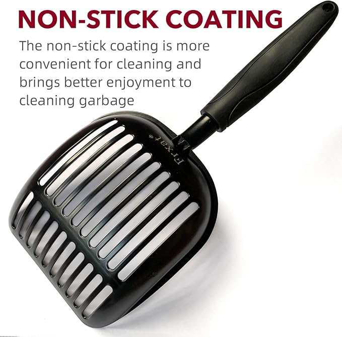 Cat Litter Scoop, Kitty Metal Scooper, Aluminum Alloy Sifter, Kitten Pooper Lifter, Deep Shovel, Long Handle, Poop Sifting, Durable, Heavy Duty, for Litter Box
