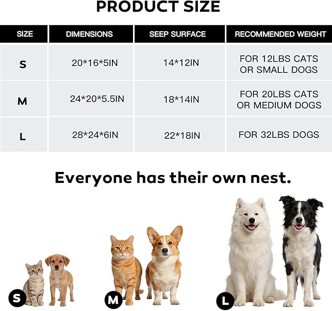 Dog Beds for Medium Small Large Dogs & Cats - Rectangle Orthopedic Washable Pet Bed with Non-Slip Bottom | Durable Calming Sofa for Indoor Cats & Puppies | Multiple Sizes & Breathable Design,Coffee,M