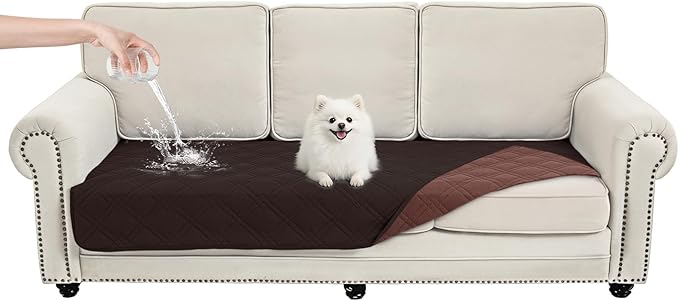 100% Waterproof Dog Couch Protector, Triple-Layer Waterproof Dog Bed Cover Pet Blanket Reversible 2-Tone Sofa Shield, Non-Slip Furniture Guard for Pets(35×71 Inch, Chocolate+Coffee)