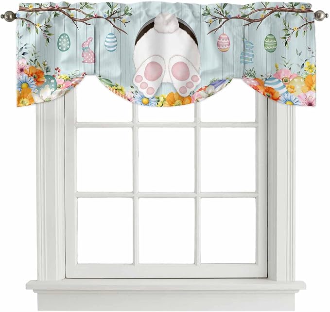 Easter Bunny Tie Up Valance Curtains