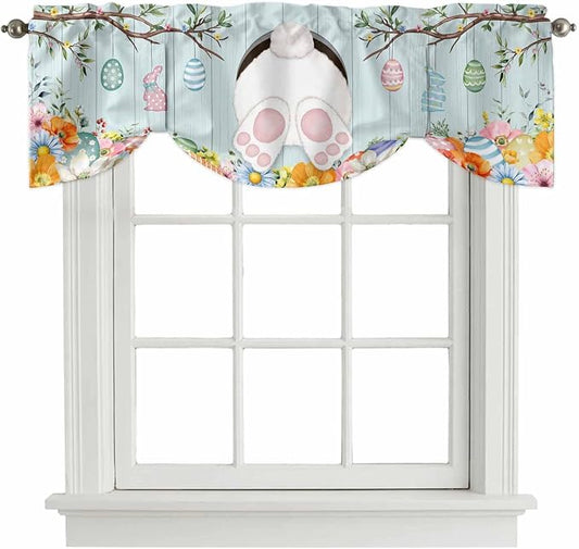 Easter Bunny Tie Up Valance Curtains