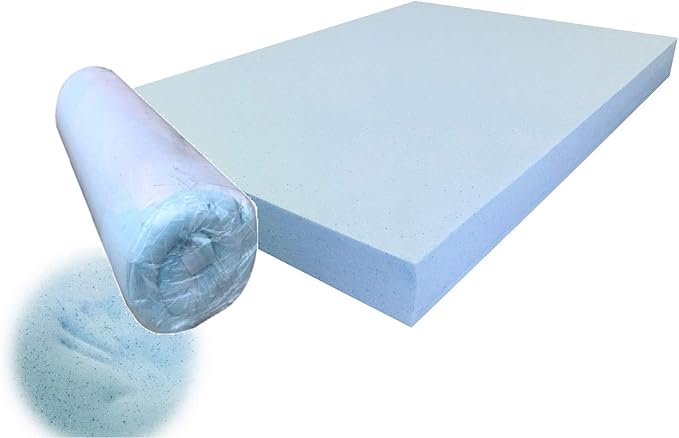 Pet Dog Bed Blue Cooling Gel Infused High Density Solid Memory Foam Pad (40x35x4 inches (2pack))