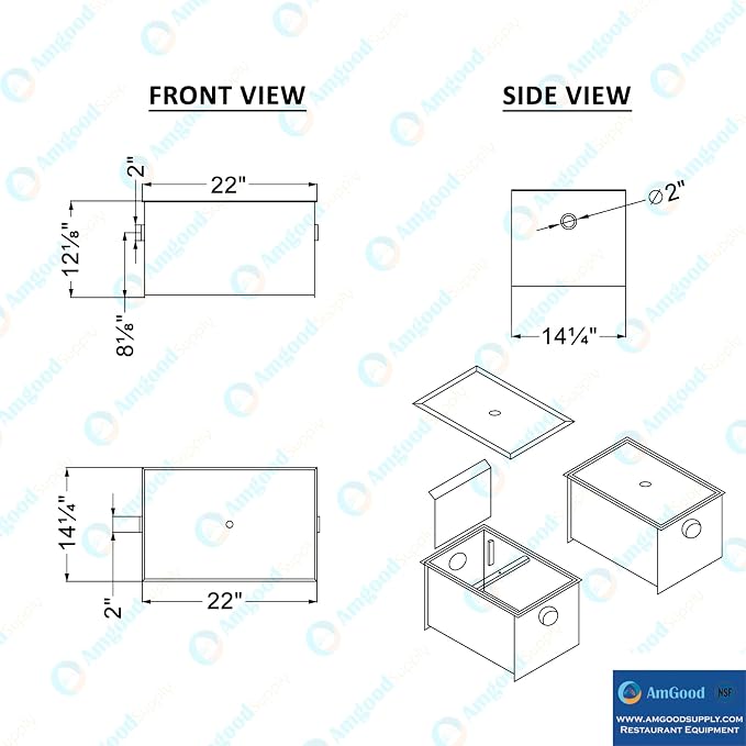 20 LB Carbon Steel Grease Trap Interceptor