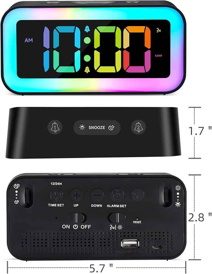 Cadmos Loud Alarm Clock for Bedrooms