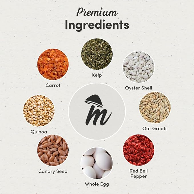 Mycelium Parakeet Cuisine Bird Food (5 LB Bag) | Organic, Nutritious Parakeet Feed with Real Fruits, Veggies & Vitamins | Supports Digestion & Daily Energy | Non-GMO, Filler-Free, Made in USA