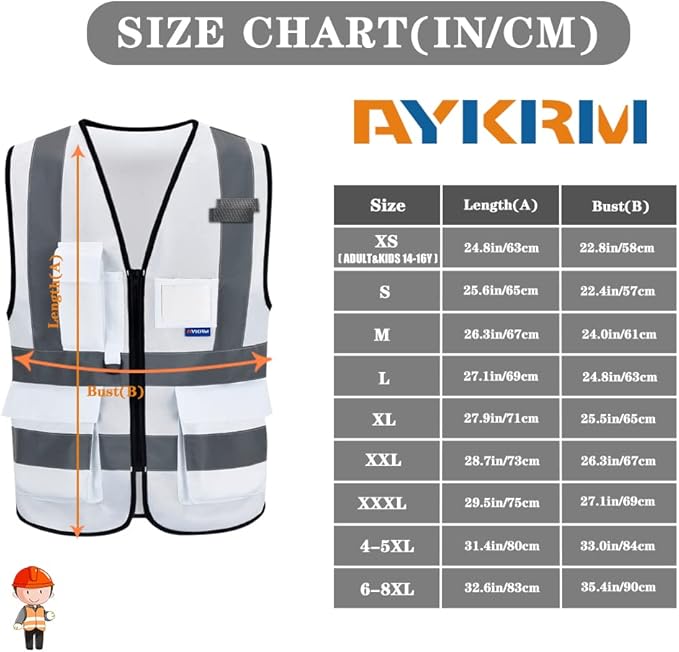 A-SAFETY High Visibility Reflective Safety Vest Customize Logo (XS-8XL)