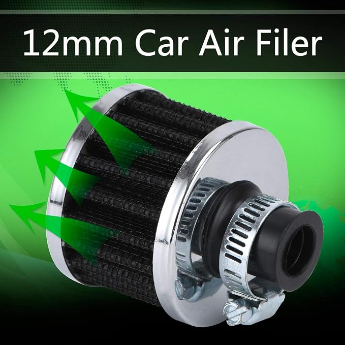 PTNHZ Universal 2 PCS 12mm Auto Cone Mini oil Air Intake Filter Crankcase Vent