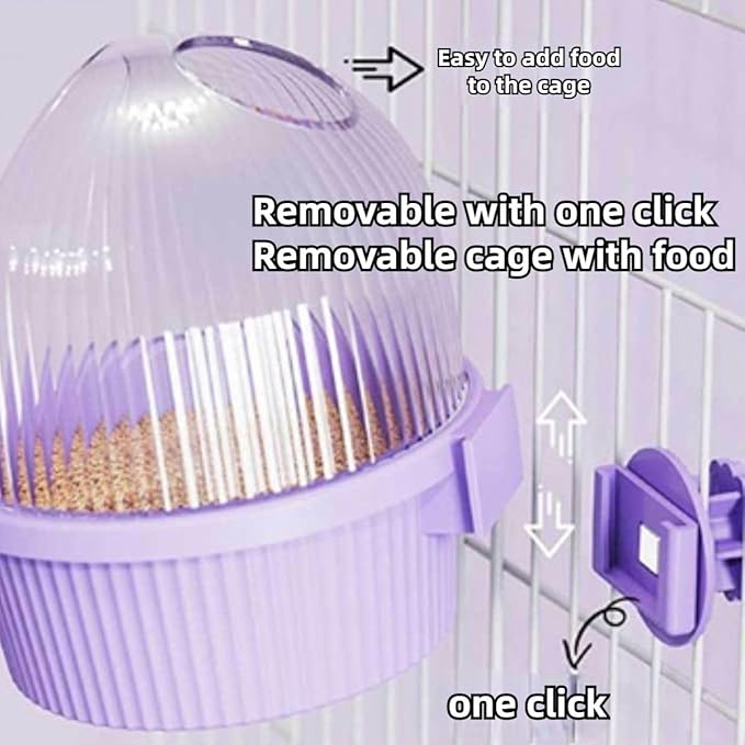 Bird Feeder for Cage – No Mess Feeder & Water Dispenser, Easy to Install and Clean, Semi-Enclosed Design Prevents Splashing (White)