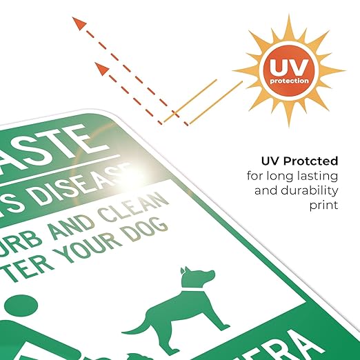 Pet Waste Leash-Curb and Clean Up After Your Dog Under Camera Surveillance Sign, 18x24 Inches, Rust Free .063 Aluminum, Fade Resistant, Made in USA