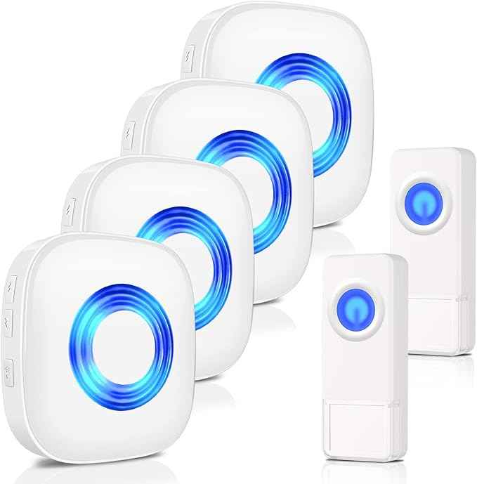 Wireless Doorbell, PHYSEN Waterproof Door bell Chime Kit Operating at 1300-ft
