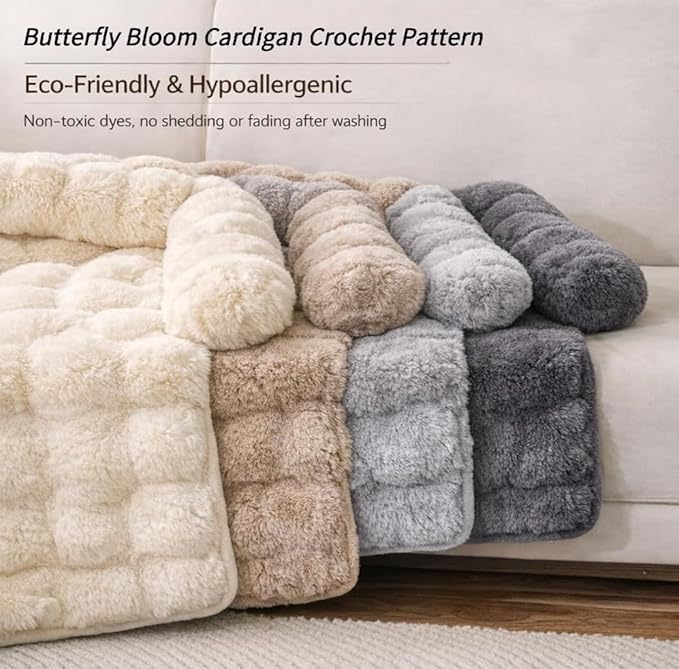 Dream Cloud Pet Sofa Bed, Washable Non-Slip Fluffy Plush Dog Mat for Furniture Protector Mat for Sofa Car & Floor for Small Medium Dogs & Cats (Khaki)