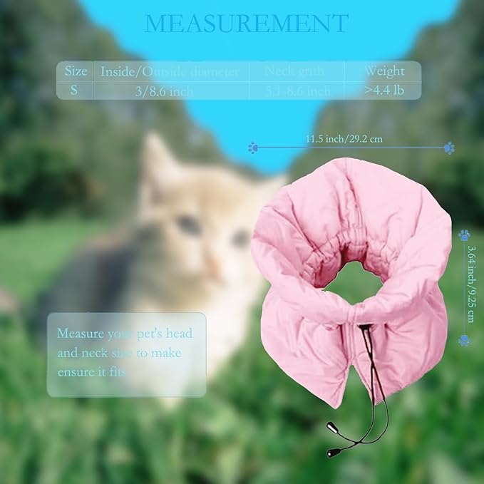 Cat Recovery Collar, Soft Adjustable Cat Cone Alternative, Lightweight Waterproof Fasteners Collars for Cats Kittens Puppies, After Surgery Stop Licking, Post-Surgery or Skin Protection.