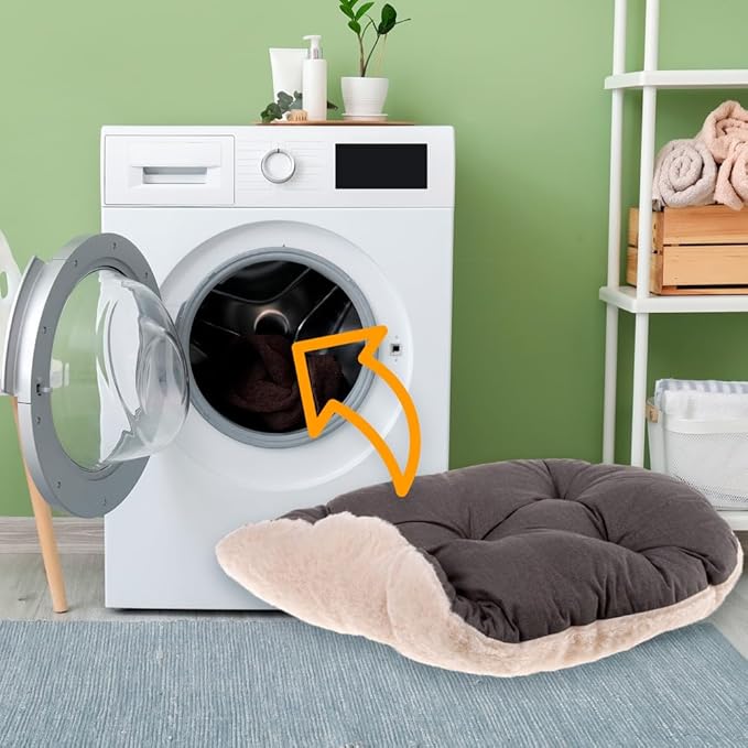 Ferplast Cat Bed, Dog Bed Washable Pet Mat Cushion in Cotton with Soft Padding, 55 x 36 cm. Brown
