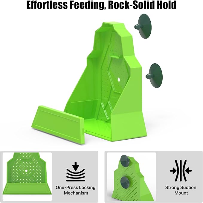 Reptile Insect Feeding Bowl with Suction Cup – Anti-Escape Corner Dish for Gecko, Frog, Chameleon – 6.5"x2.5"x6"