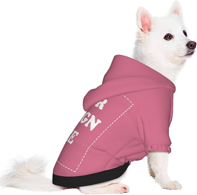 Personalized Chihuahua Dog Hoodie, Custom Pet Warm Sweatshirt Costume with Name Number Photo, Customize ID Clothes for Pupppy Kitten Dogs Cats, DarkPink, XS