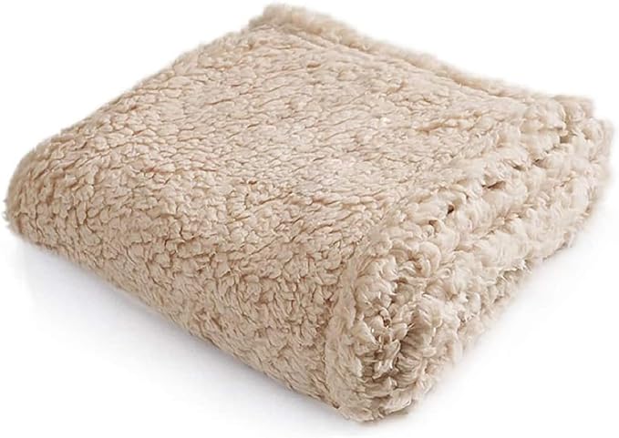 Pet Blankets for Couch Sofa Bed Dog Blankets Reversible Cat Blanket Soft Furniture Protector Cover for Small Medium Large Dogs Cats, Beige, 41 x 65 inches