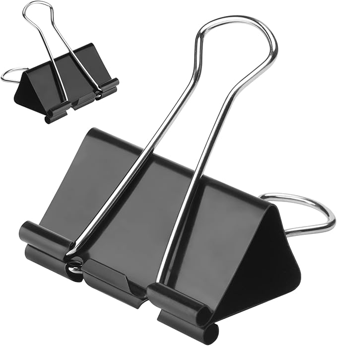 48 Pack Extra Large Binder Clips 2 Inch Paper Clip Large Binding Clip, Jumbo Paperclips Bulk, Heavy Duty Big Paperwork Clamp Black, School Teachers Office and Kitchen Home Supplies