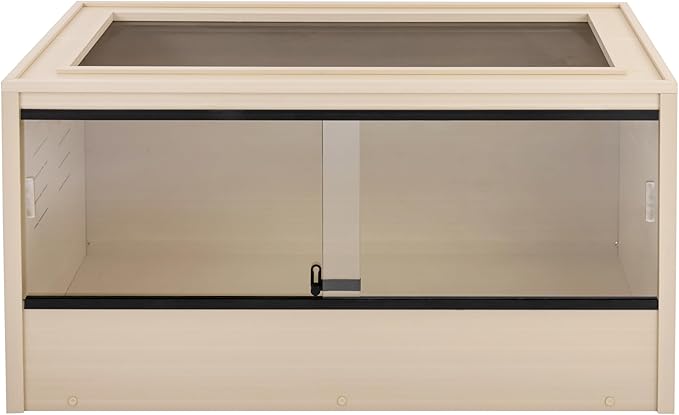 New Age Pet ECOFLEX Two Large Reptile Enclosures with Matching Stacker and Cabinet Stand Set in Maple