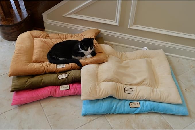 Large Dog Bed Mat - Soft Pet Cushion Pad for Crate - 35" L x 22" W - Plush Comfort for Big Breeds