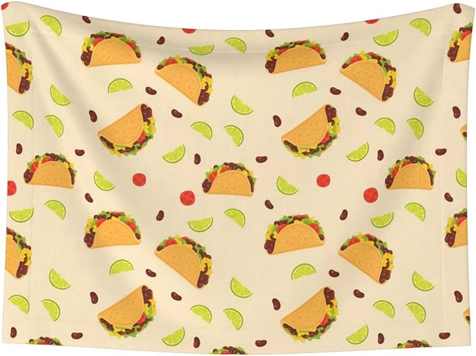 Double Sided Pet Throw for Dogs Who Shed, Mexican Taco, Reversible Blanket with Nubby Dot Side Catches Loose Fur for Easier Furniture Cleanup