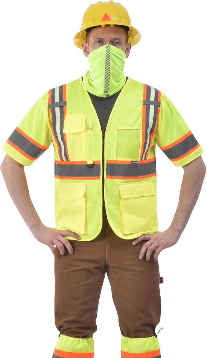 AYKRM 11 color High Vis Reflective Safety Vest for Women Men Security Pocket Zipper