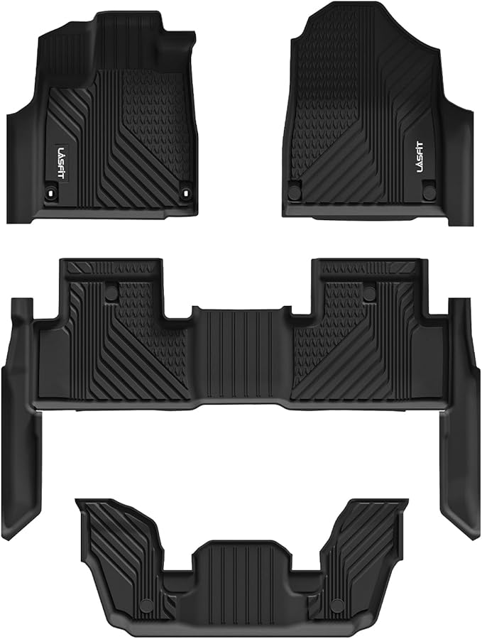LASFIT Floor Mats for Acura MDX (2022-2026) All Weather Floor Liner TPE Custom Fit Car Mats for Acura MDX 1st & 2nd & 3rd Row Mats, Black,Tasteless, Durable and Easy to Clean