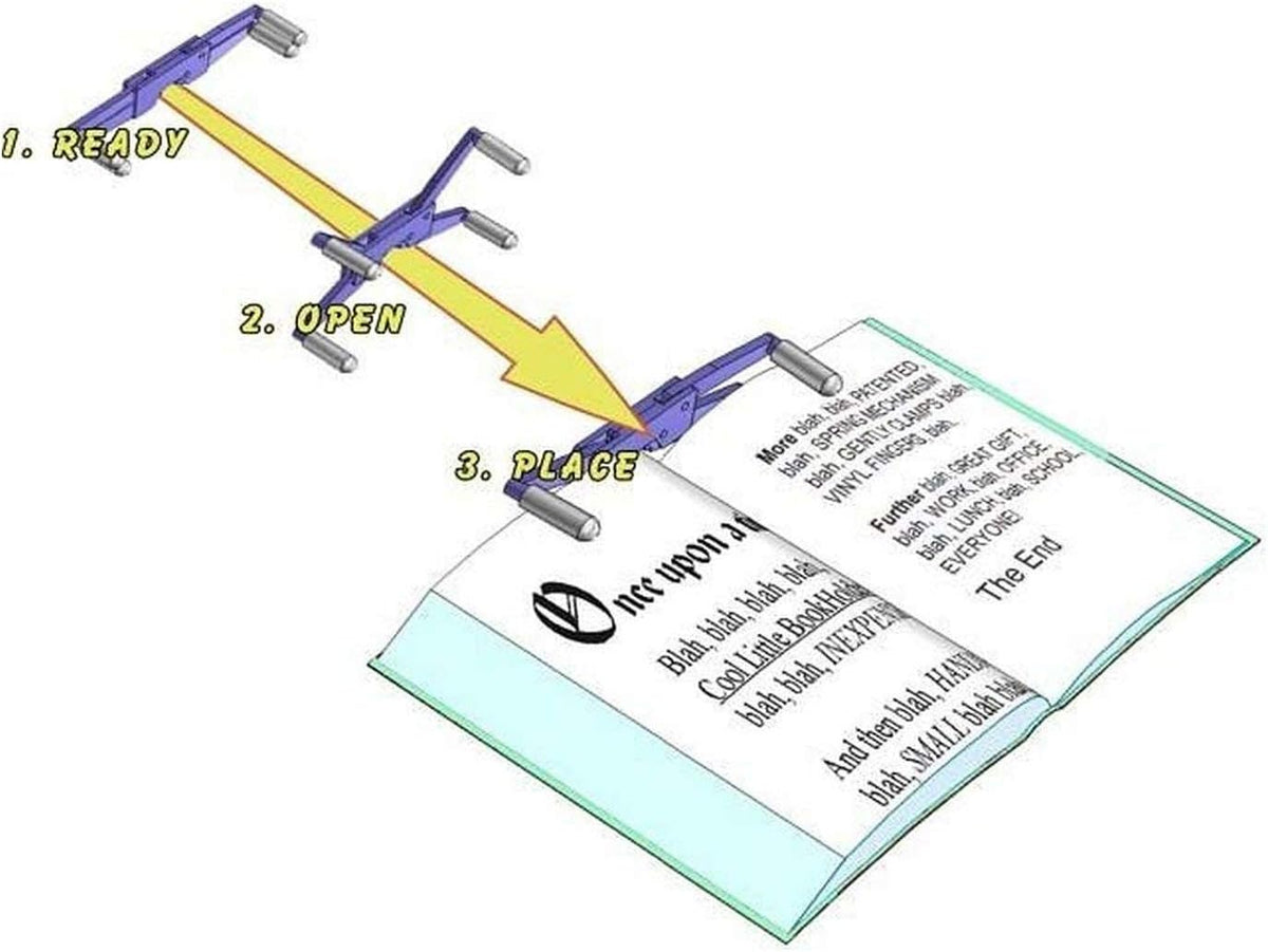 Portable Book Page Holder for Hands Free Reading in Bed, on the Go, on the Treadmill & Exercise Bike - Works on Hardcovers, Paperbacks, Magazines, and Comic, Art, Piano and Recipe Books