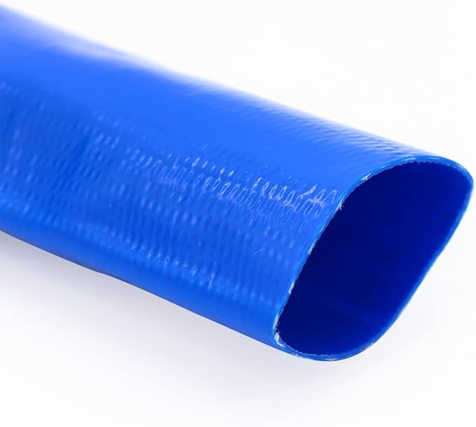 DAVCO 2" x 100 ft Pool Backwash Hose, Heavy Duty Reinforced Blue PVC Lay Flat