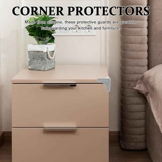 ARTIBETTER 4Pcs Grey Silicone Corner Protectors