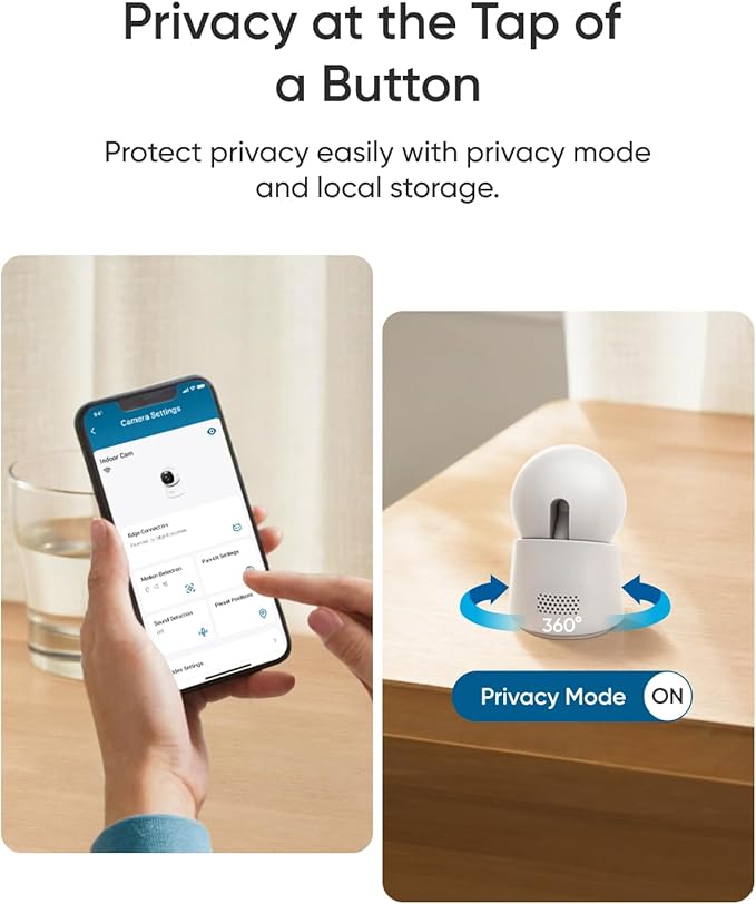 eufy Indoor Cam E30, Latest Generation, 4K UHD Security Camera, Pet/Dog/Baby Camera with Phone app, Color Night Vision, Human/Pet Auto Tracking, 360 Pan-Tilt, Works with Homekit (Renewed)