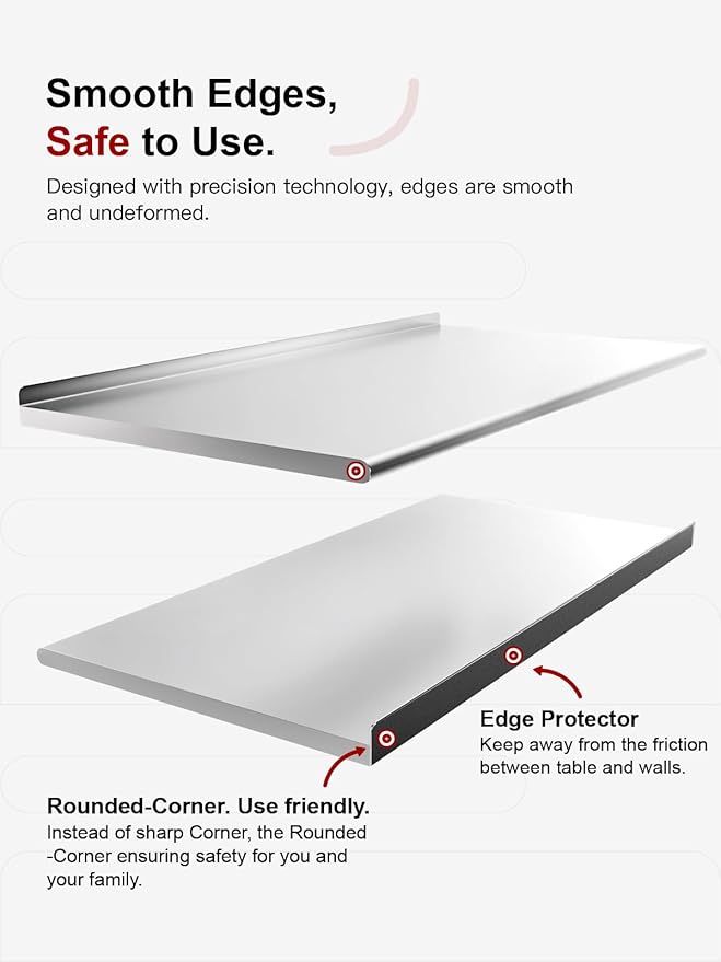 Stainless Steel Prep Table for Work, 24 * 48 Inch, High Load Bearing with Undershelf for Outdoor, Restaurants, Workshops, Kitchens, Garages and Gardens